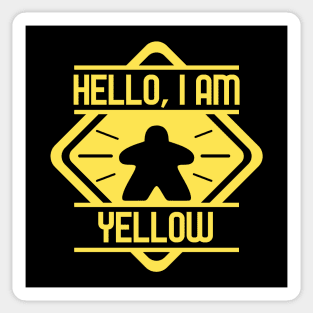 Hello I am Yellow Board Games Addict Sticker